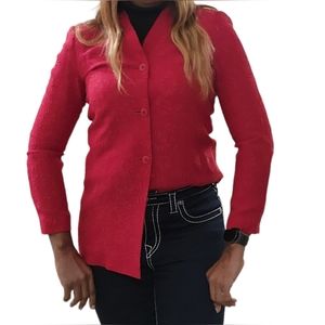 TAMOTSU  New  York Long sleeves red  jacket  V Neck  one butto